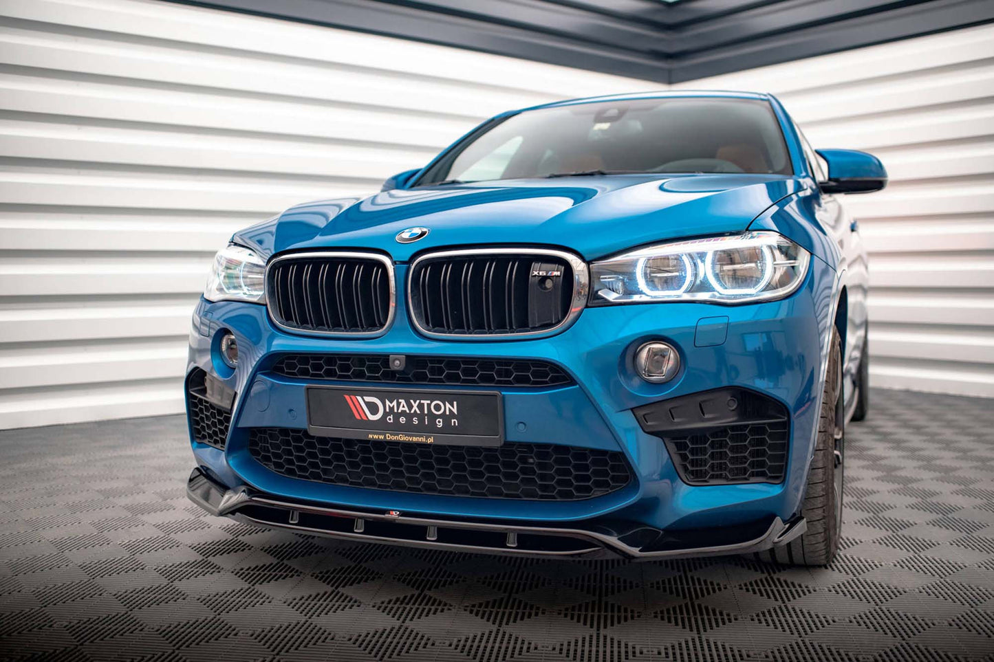 Splitter Maxton Design versiunea 3 pentru bara fata BMW X5 M F85, X6 M F86 (2014-2018), lac negru