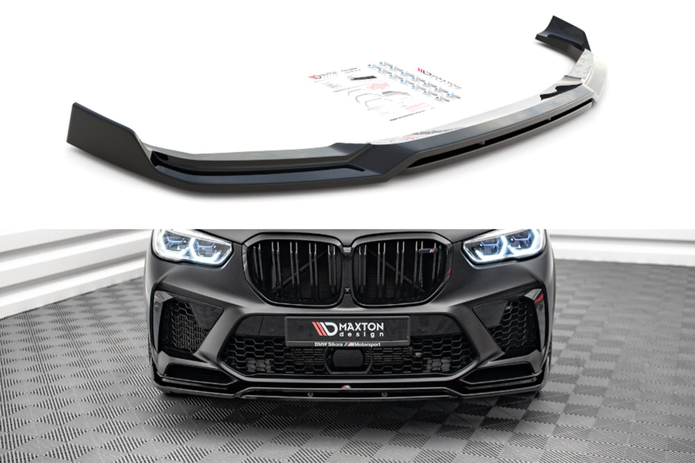 Splitter Maxton Design versiunea 3 pentru bara fata BMW X5M F95 (dupa 2018), negru lacuit