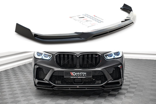 Splitter Maxton Design versiunea 3 pentru bara fata BMW X5M F95 (dupa 2018), negru lacuit