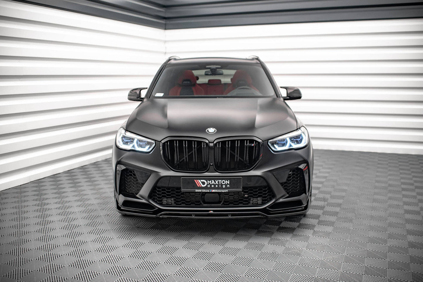 Splitter Maxton Design versiunea 3 pentru bara fata BMW X5M F95 (dupa 2018), negru lacuit