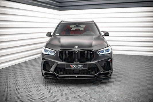 Splitter Maxton Design versiunea 3 pentru bara fata BMW X5M F95 (dupa 2018), negru lacuit