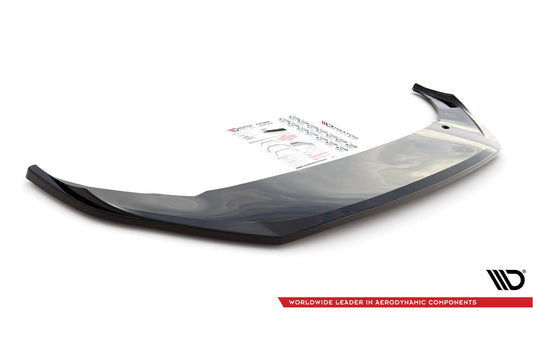 Splitter versiunea 3 Maxton Design pentru bara fata Volkswagen Arteon R dupa 2020, negru mat