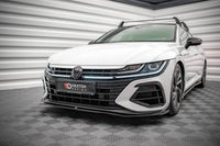 Splitter versiunea 3 Maxton Design pentru bara fata Volkswagen Arteon R dupa 2020, negru mat