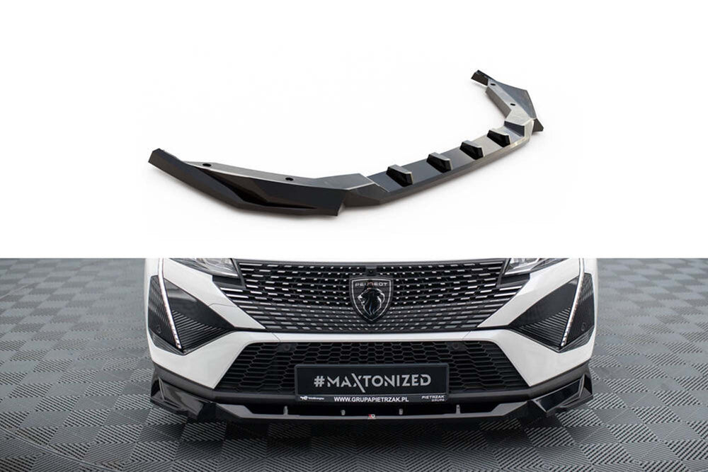 Splitter bara fata Maxton Design pentru Peugeot 408 (dupa 2022), lac negru
