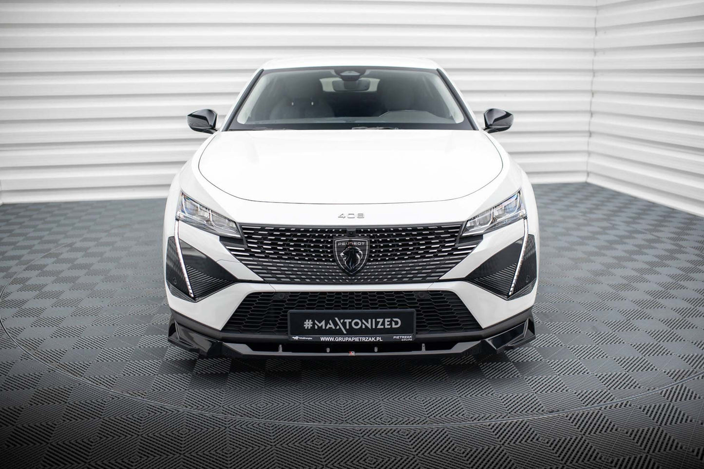 Splitter bara fata Maxton Design pentru Peugeot 408 (dupa 2022), lac negru