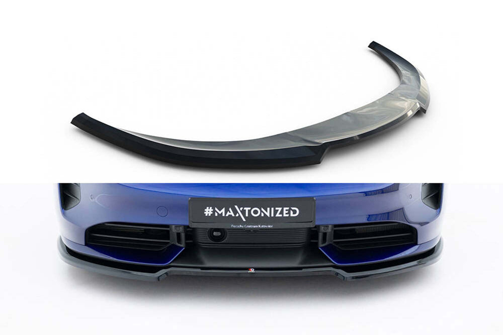 Splitter bara fata Maxton Design pentru Porsche Taycan Turbo (2019-2024), lac negru