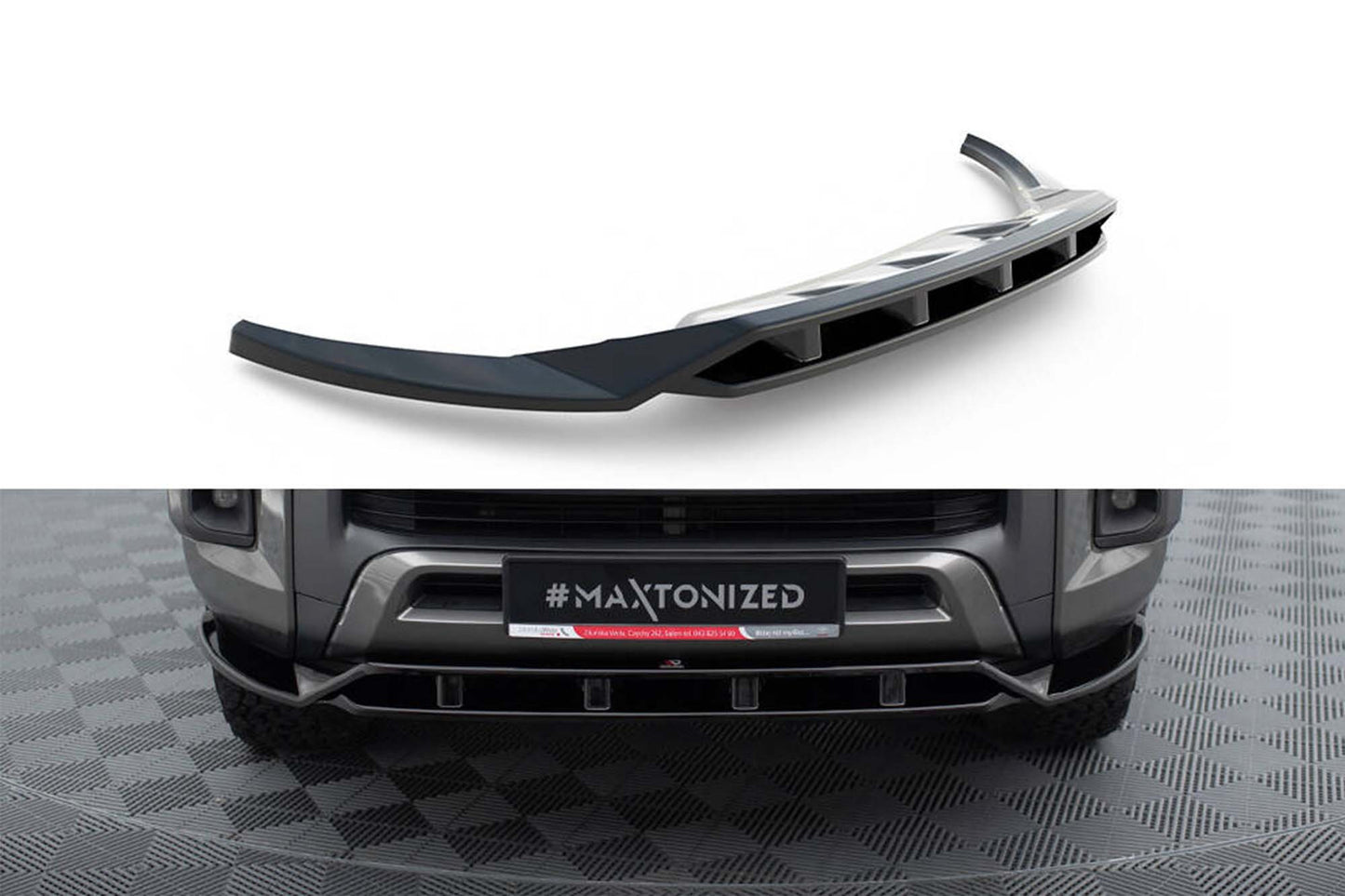 Spoiler / Splitter bara fata Maxton Design pentru Toyota Hilux Invincible (dupa 2020), lac negru