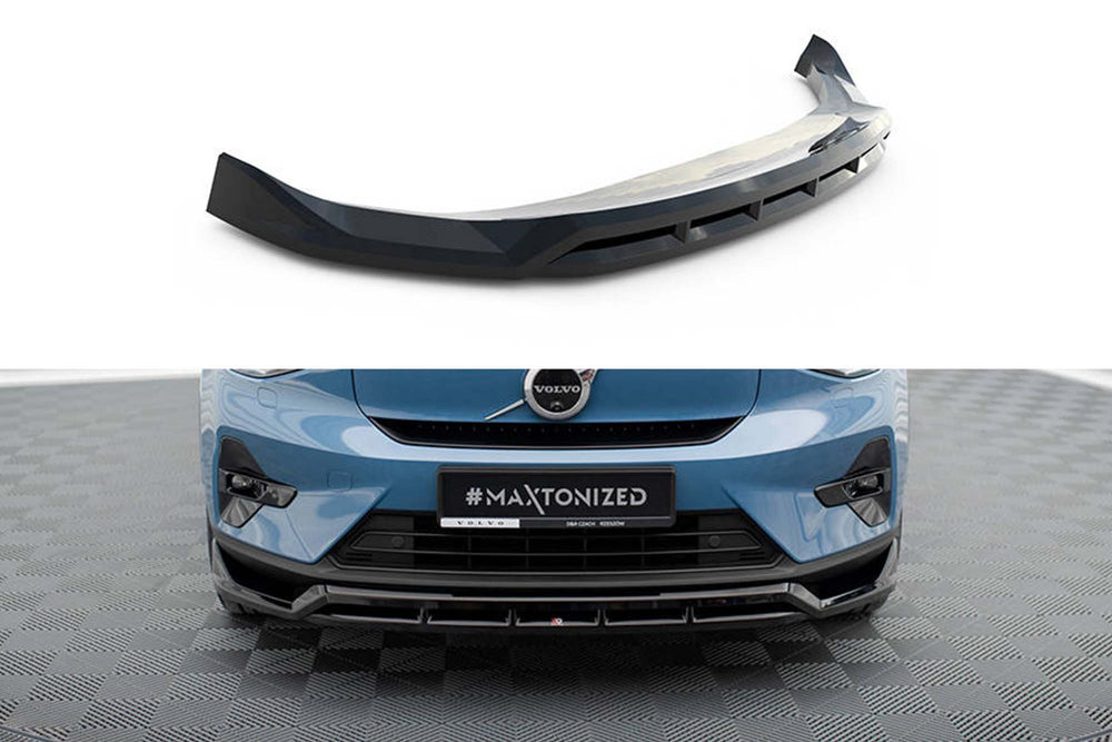Spoiler / Splitter bară față Maxton Design pentru Volvo C40 (după 2021), negru lucios