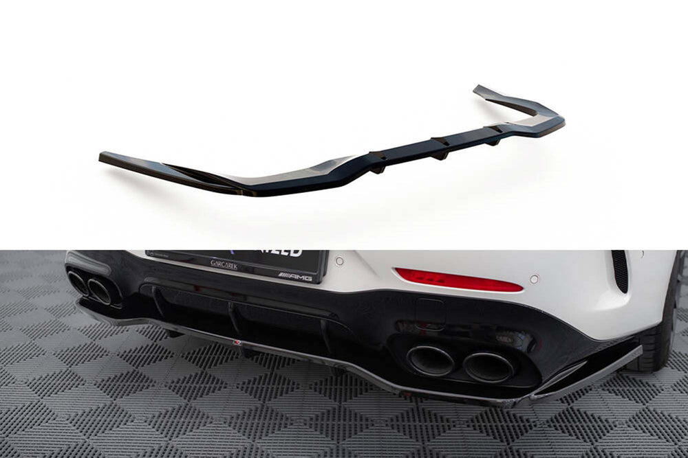 Spoiler Maxton Design pentru bara spate AMG a modelului Mercedes GT 43 Coupe V8 dupa 2018, 4 usi, negru lucios