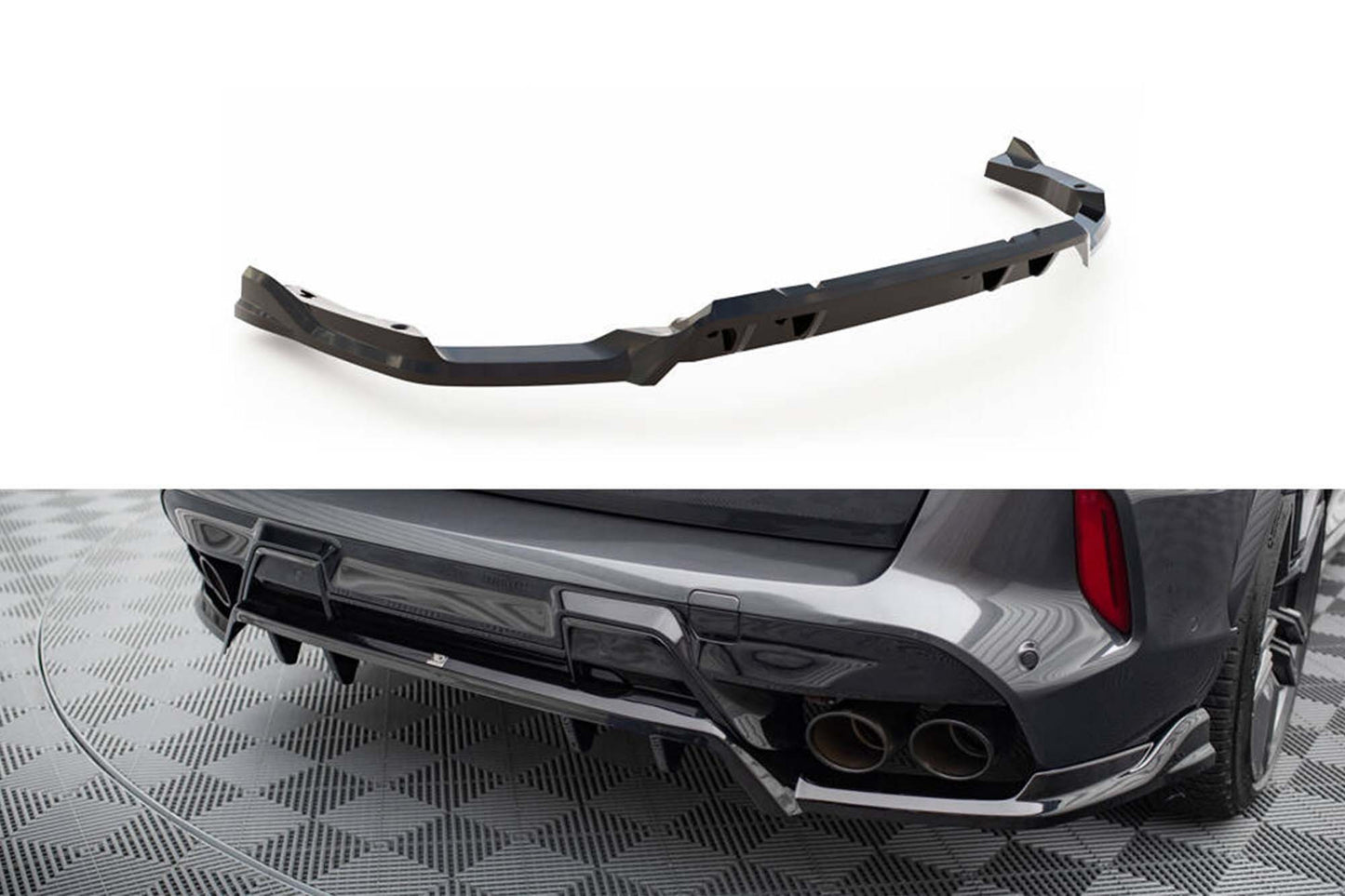 Difuser Maxton Design pentru bara spate BMW X5 M F95 (dupa 2023), lac negru