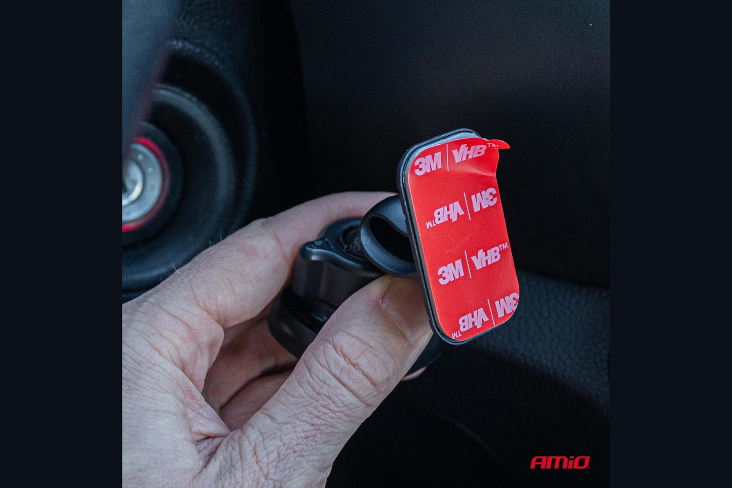 Suport rotund magnetic Amio pentru telefon cu incarcare wireless 15W MegaSafe – montare pe bord