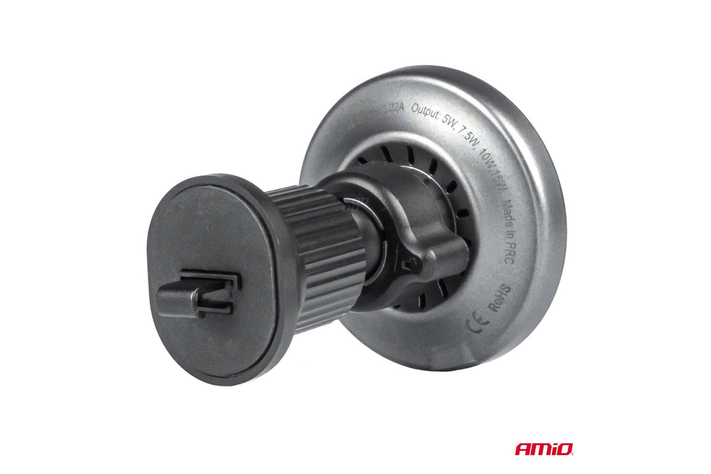 Suport Amio cu cap magnetic rotund pentru telefon cu incarcare wireless 15W MegaSafe – montare pe grilele de ventilatie