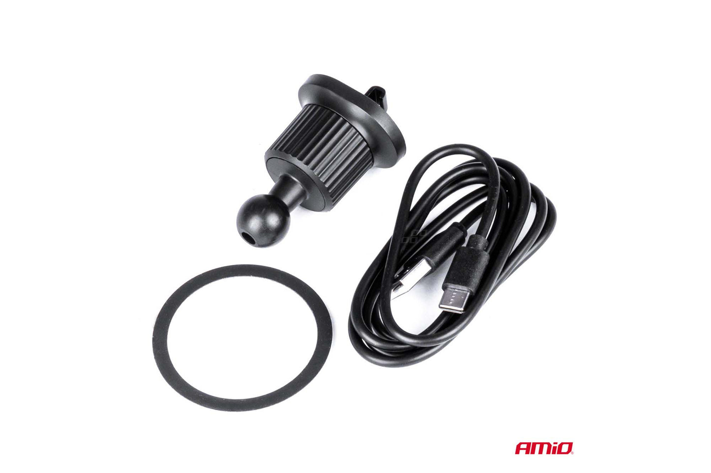 Suport Amio cu cap magnetic rotund pentru telefon cu incarcare wireless 15W MegaSafe – montare pe grilele de ventilatie