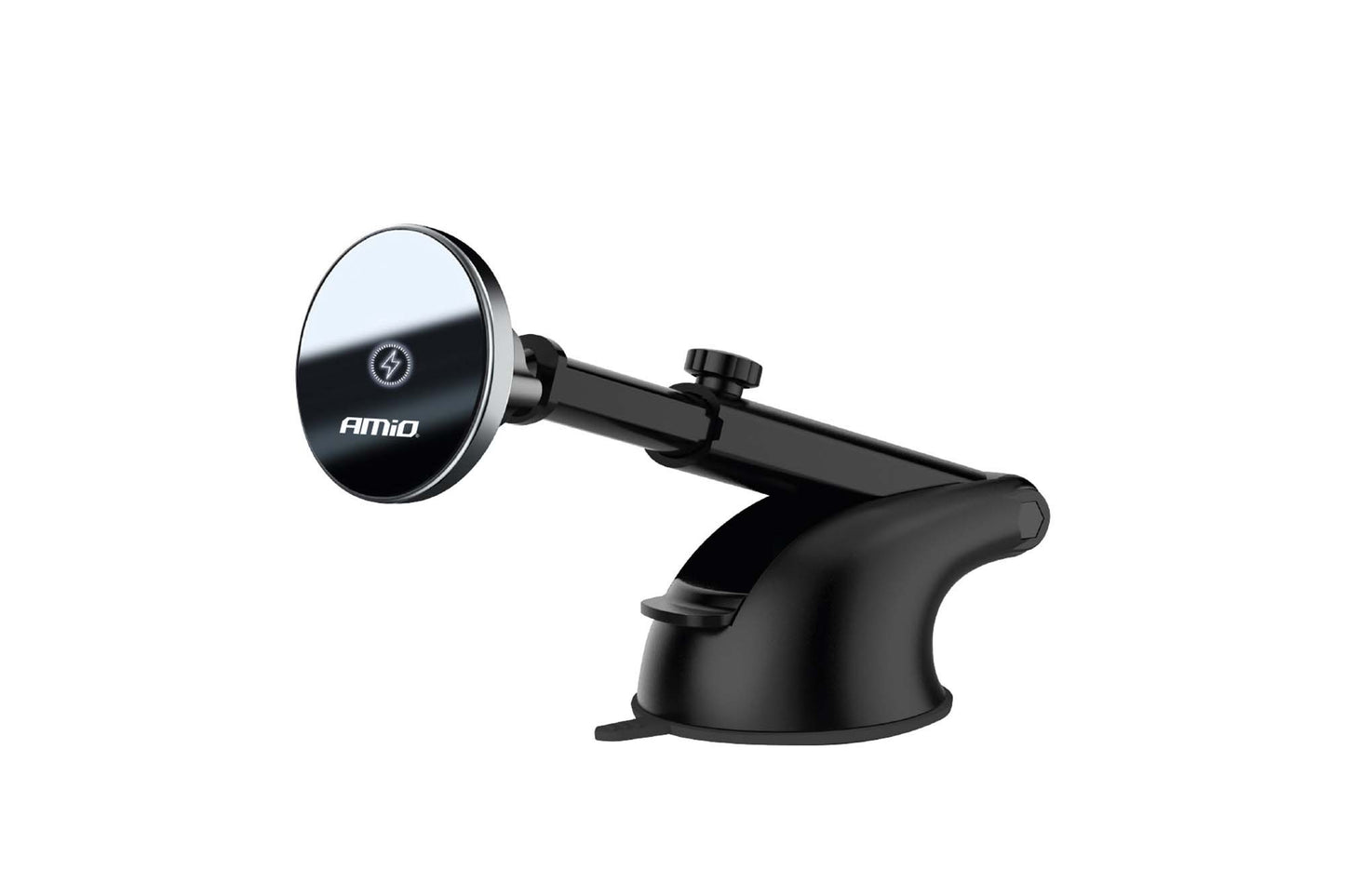 Suport Amio cu brat telescopic si cap magnetic pentru telefon cu incarcare wireless 15W, 2A – montare pe bord prin ventuza