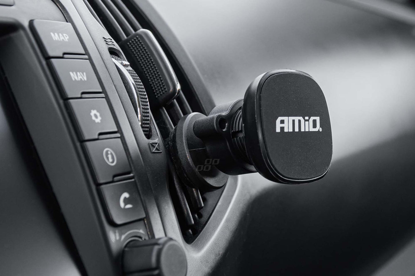 Suport telefon Amio cu magnet – montare pe grila de ventilatie