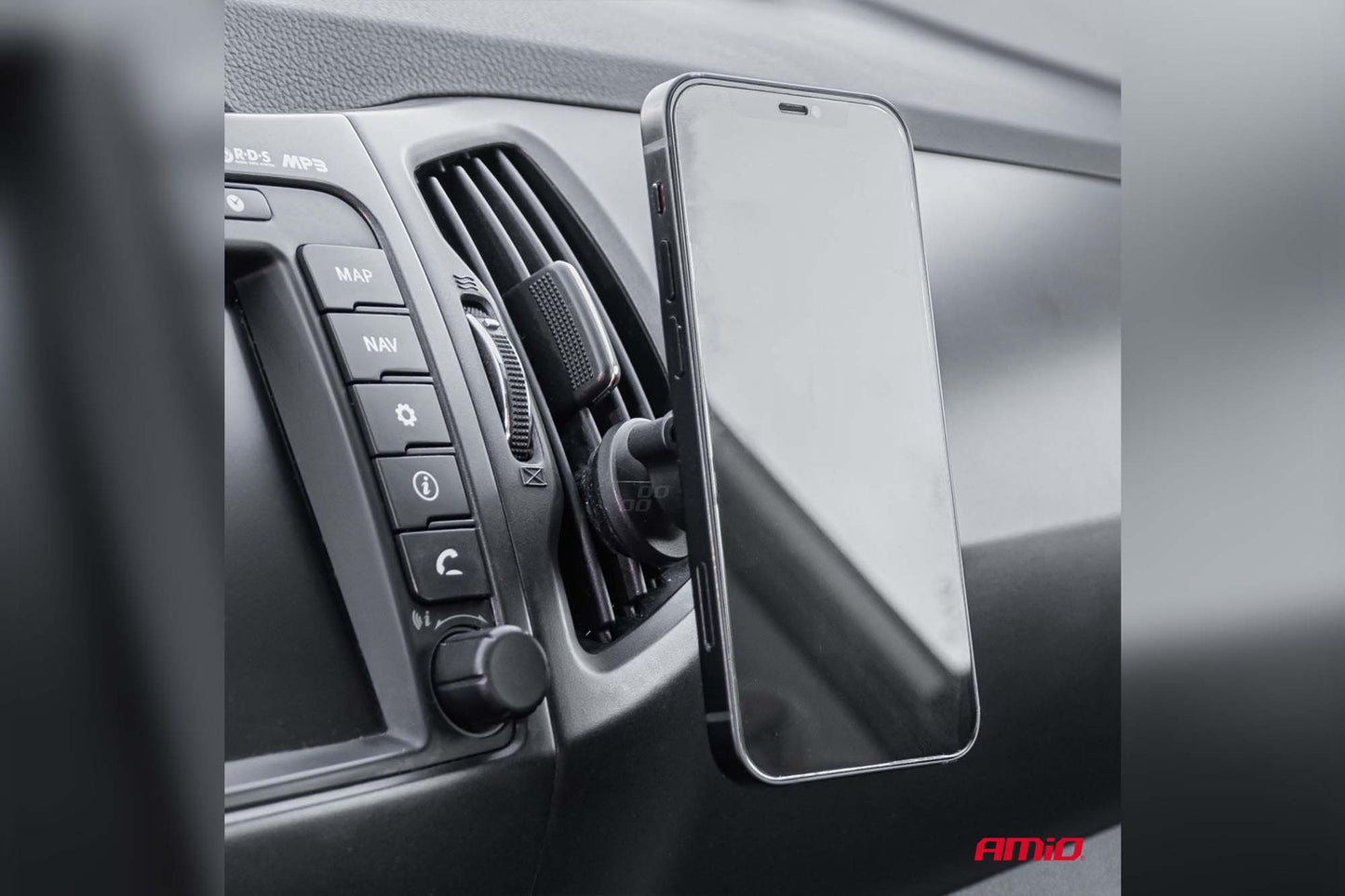 Suport telefon Amio cu magnet – montare pe grila de ventilatie