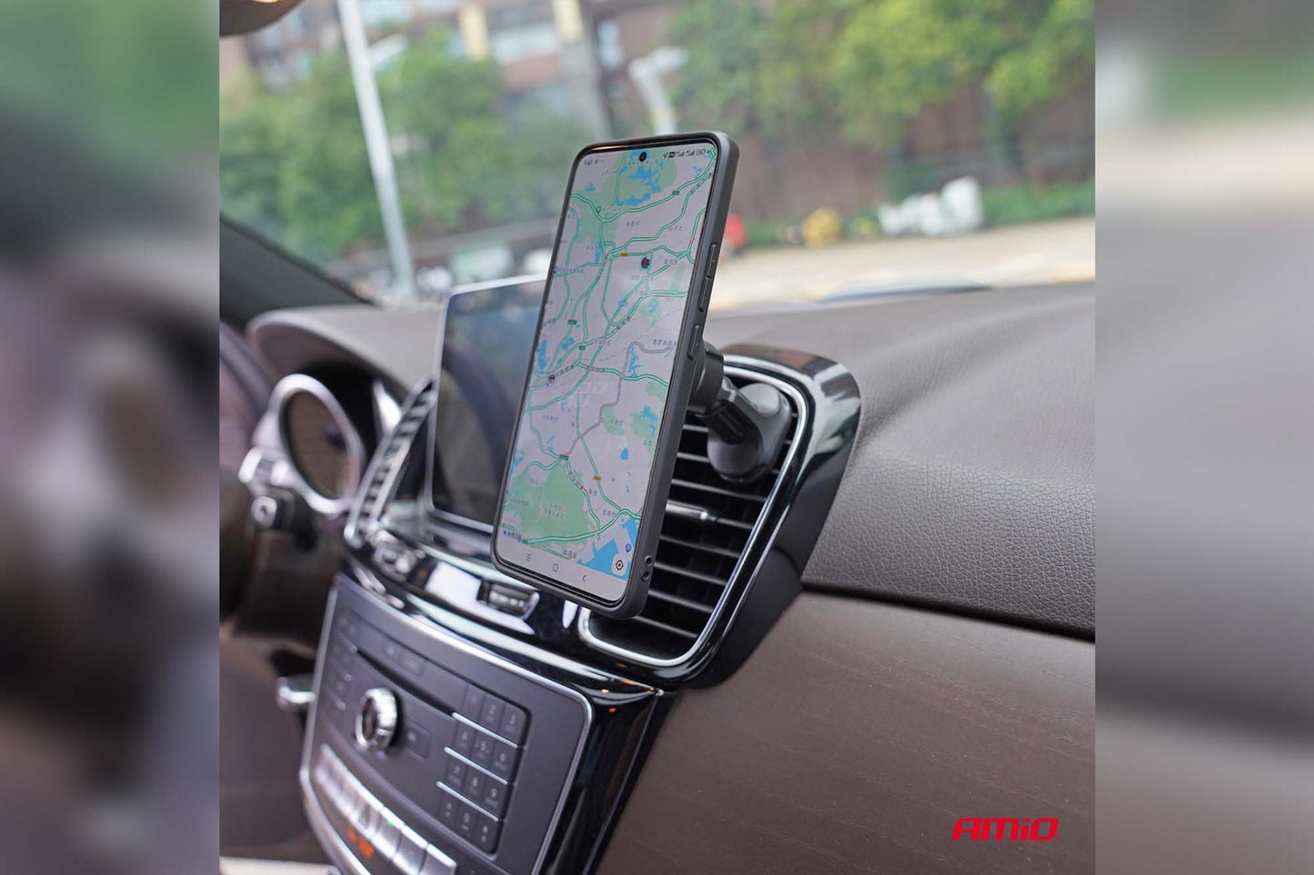 Suport telefon Amio cu magnet – montare pe grilele de ventilatie