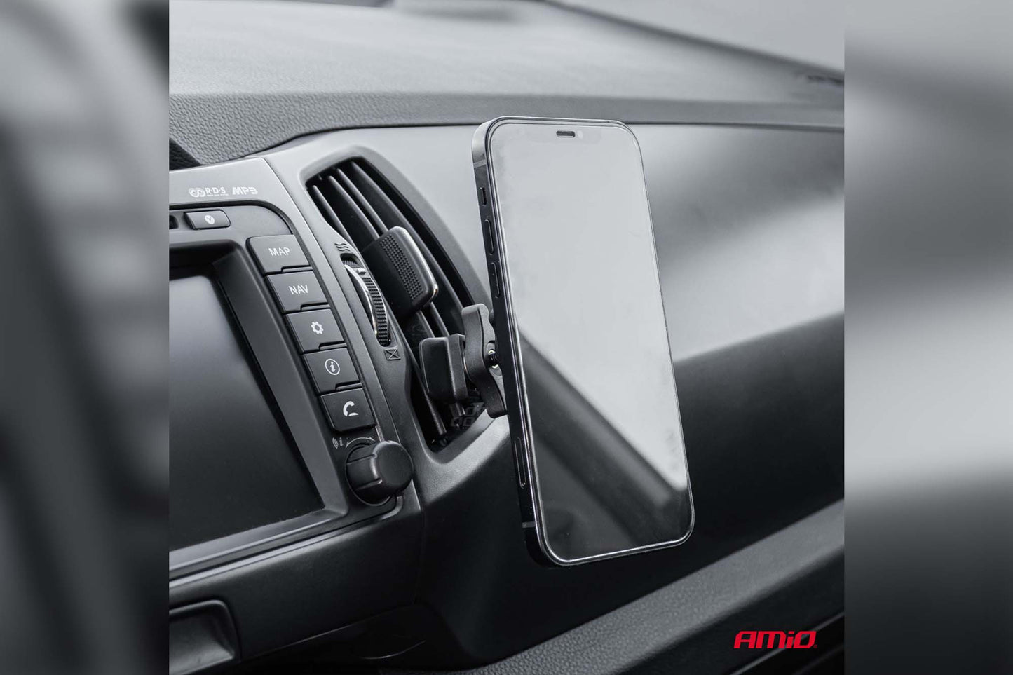 Suport telefon Amio cu magnet - montare pe grilele de ventilatie