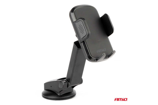 Suport telefon Amio cu brat telescopic – montare pe bord sau parbriz prin ventuza, latime maxima telefon 98 mm