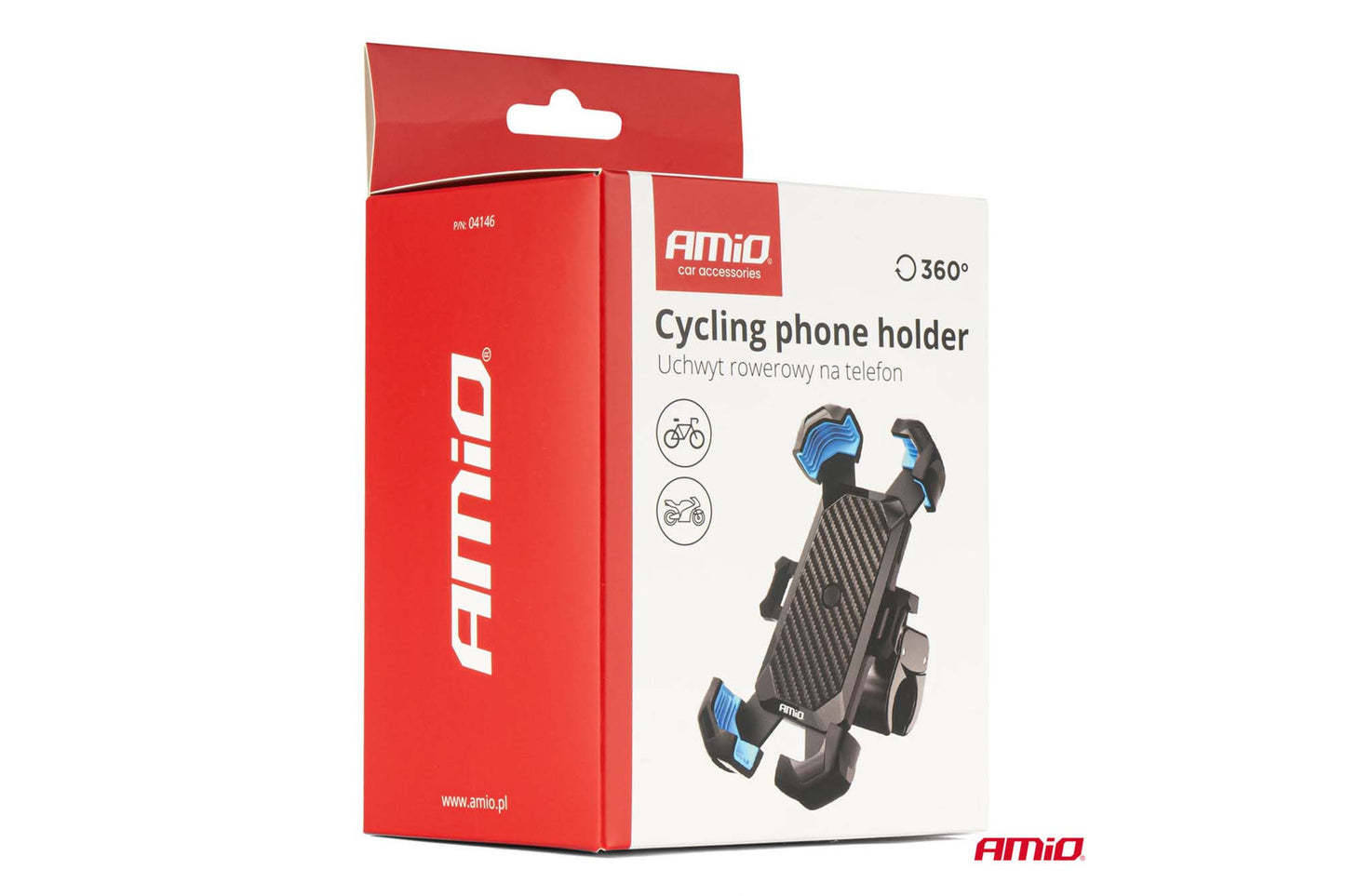 Suport Amio pentru telefon - bicicleta sau motocicleta, cu cap rotativ 360°