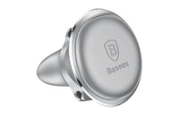 Baseus phone holder with cable openings, grey - mounts on the ventilation grilles