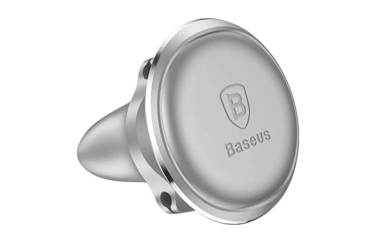 Suport de telefon Baseus cu orificii pentru cablu, gri - montare pe grilele de ventilatie