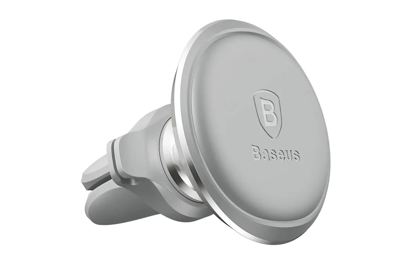 Baseus phone holder with cable openings, grey - mounts on the ventilation grilles