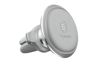 Baseus phone holder with cable openings, grey - mounts on the ventilation grilles
