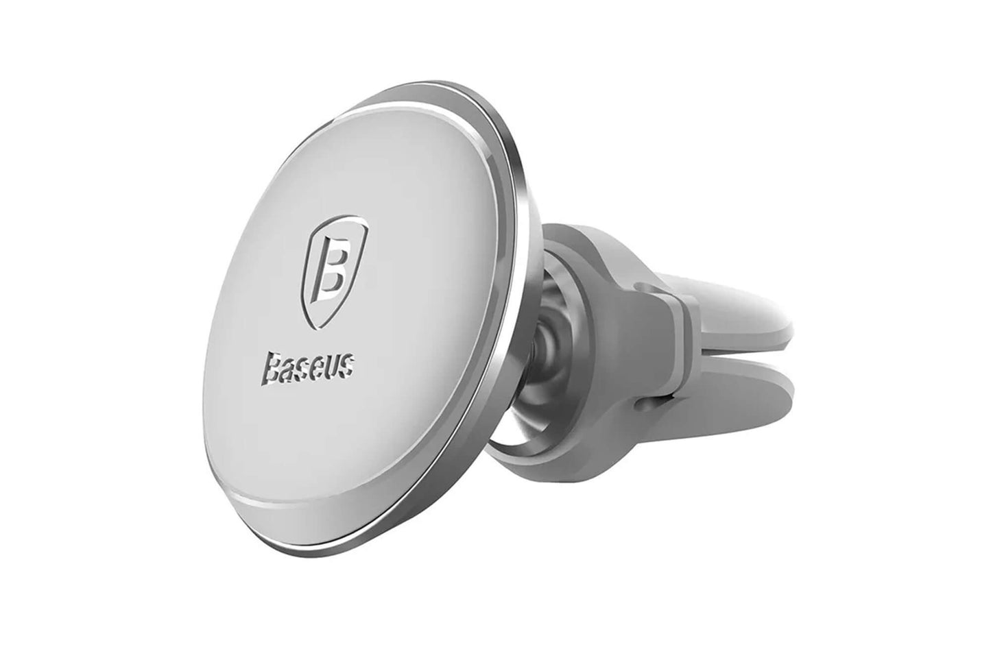 Baseus phone holder with cable openings, grey - mounts on the ventilation grilles