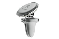 Baseus phone holder with cable openings, grey - mounts on the ventilation grilles