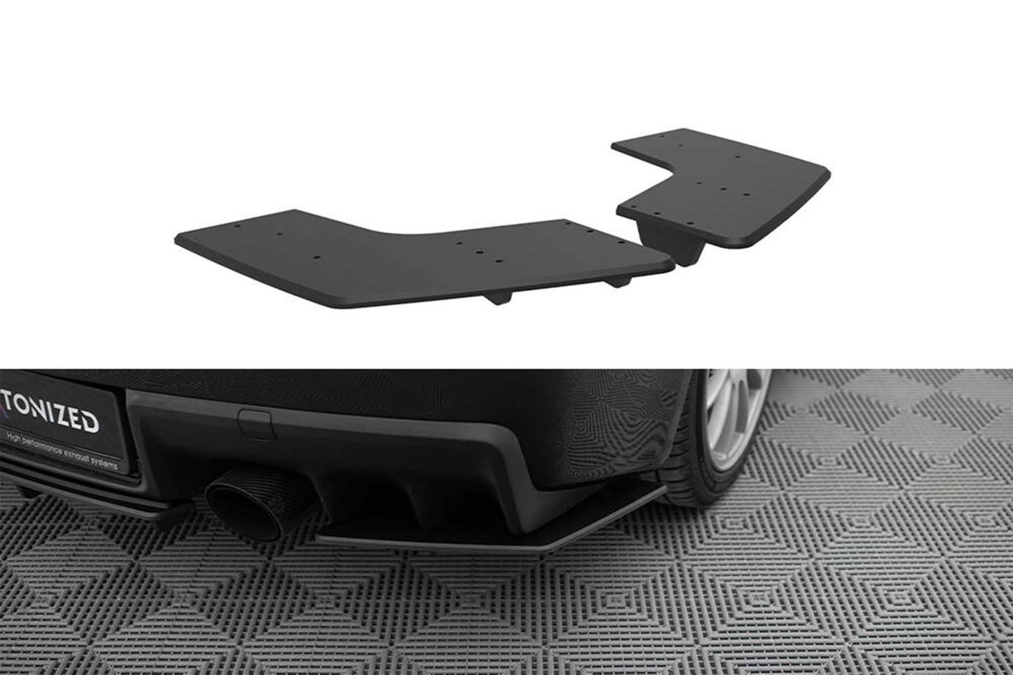 Extensii laterale Maxton Design tip Street Pro pentru bara spate Mitsubishi Lancer Evo X (2007-2015), negru mat