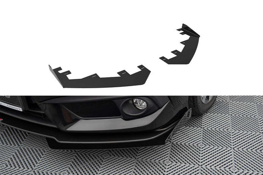 Praguri laterale pentru bara fata Maxton Design pentru Honda Civic (2017-2022), lac negru