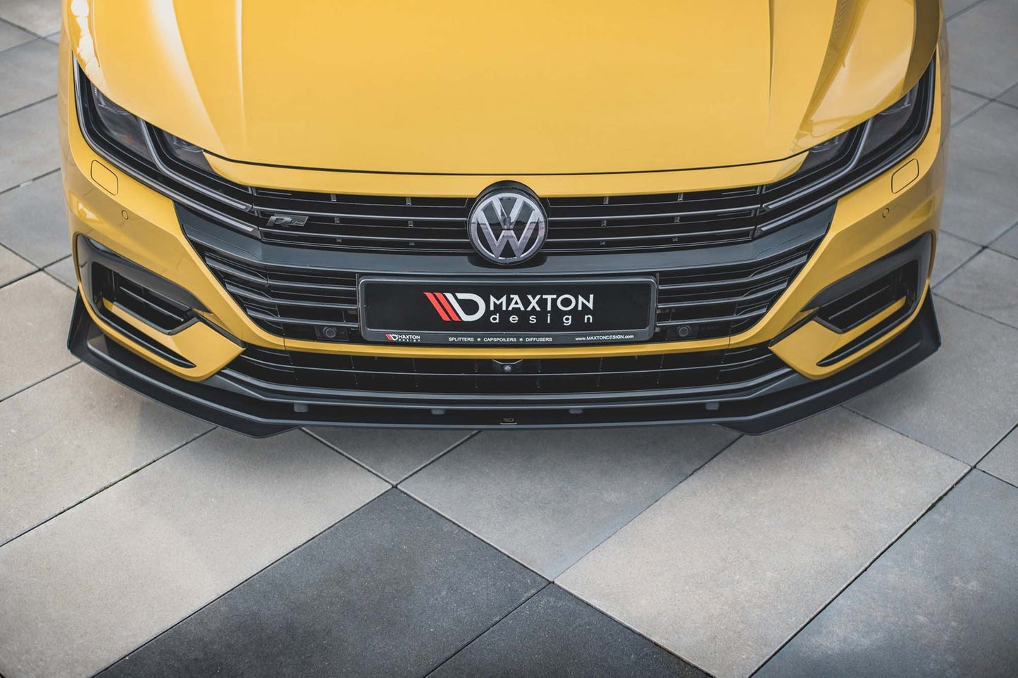 Insertii laterale Maxton Design pentru bara fata Volkswagen Arteon R-Line (2017-2020), lac negru