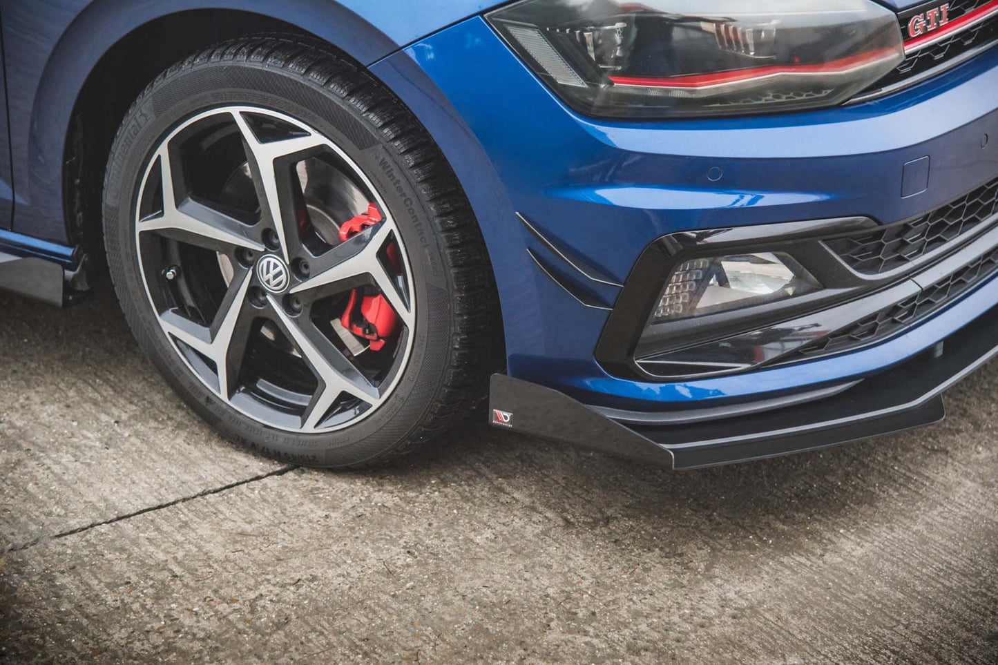 Insertii laterale Maxton Design pentru bara fata Volkswagen Polo GTI (2017-2021), lac negru