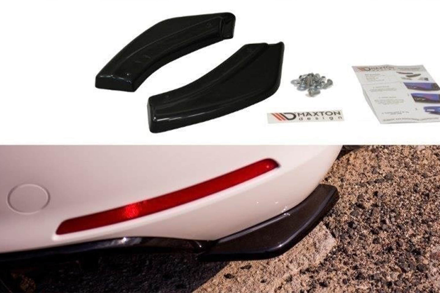 Maxton Design insertii laterale pentru bara spate standard a VW Beetle (2011-2015), negru lac