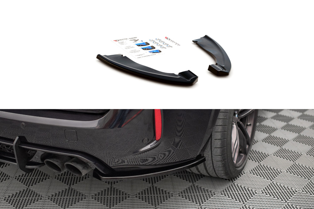 Spoilere laterale difuser Maxton Design pentru bara spate BMW X5M F15 (2014-2018), lac negru