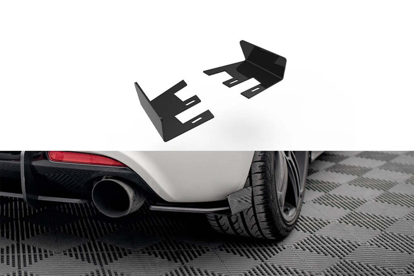 Maxton Design praguri laterale pentru bara spate Volkswagen Scirocco R 2008-2014, lac negru