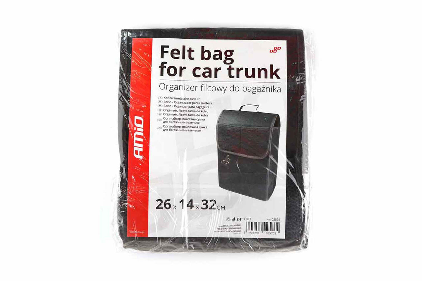 Organizator textil Amio pentru portbagaj, 26x14x32 cm, culoare grafit