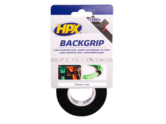 Banda textila pentru protectia cablurilor HPX 16mm/5m neagra