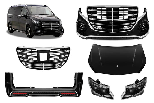 Facelift tuning package compatible with Mercedes V-Class W447 (2018-2023) for conversion to 2024+ W447