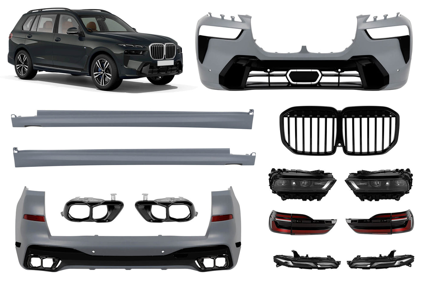 Pachet tuning LCI compatibil cu BMW X7 G07 (2019-2022)