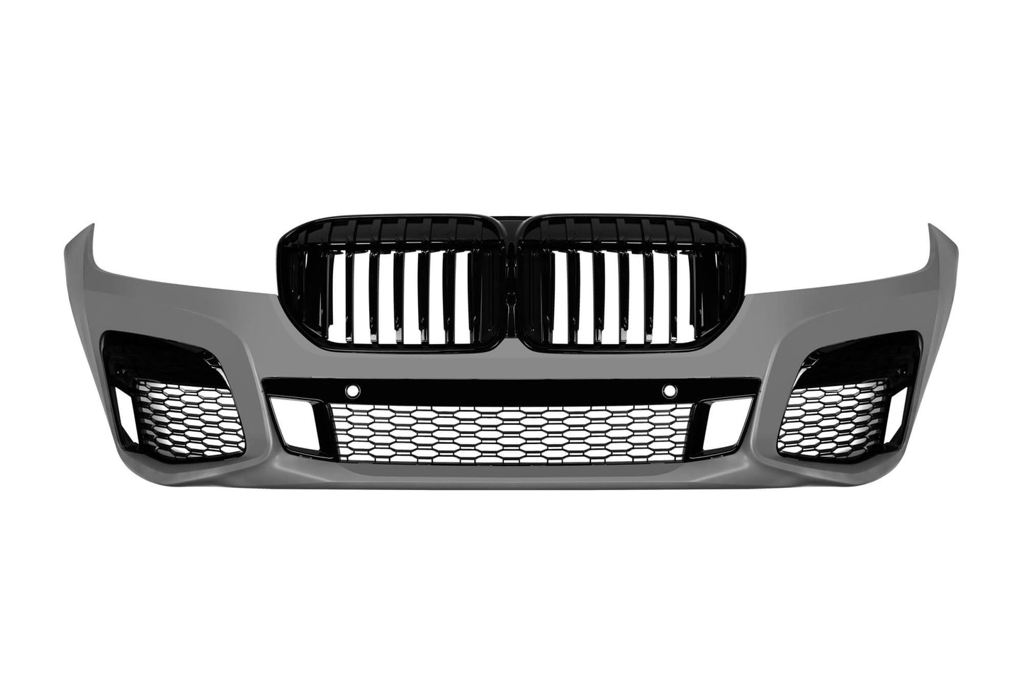LCI tuning package compatible with BMW 7 Series G12 long wheelbase (2016-2018), with glossy black elements