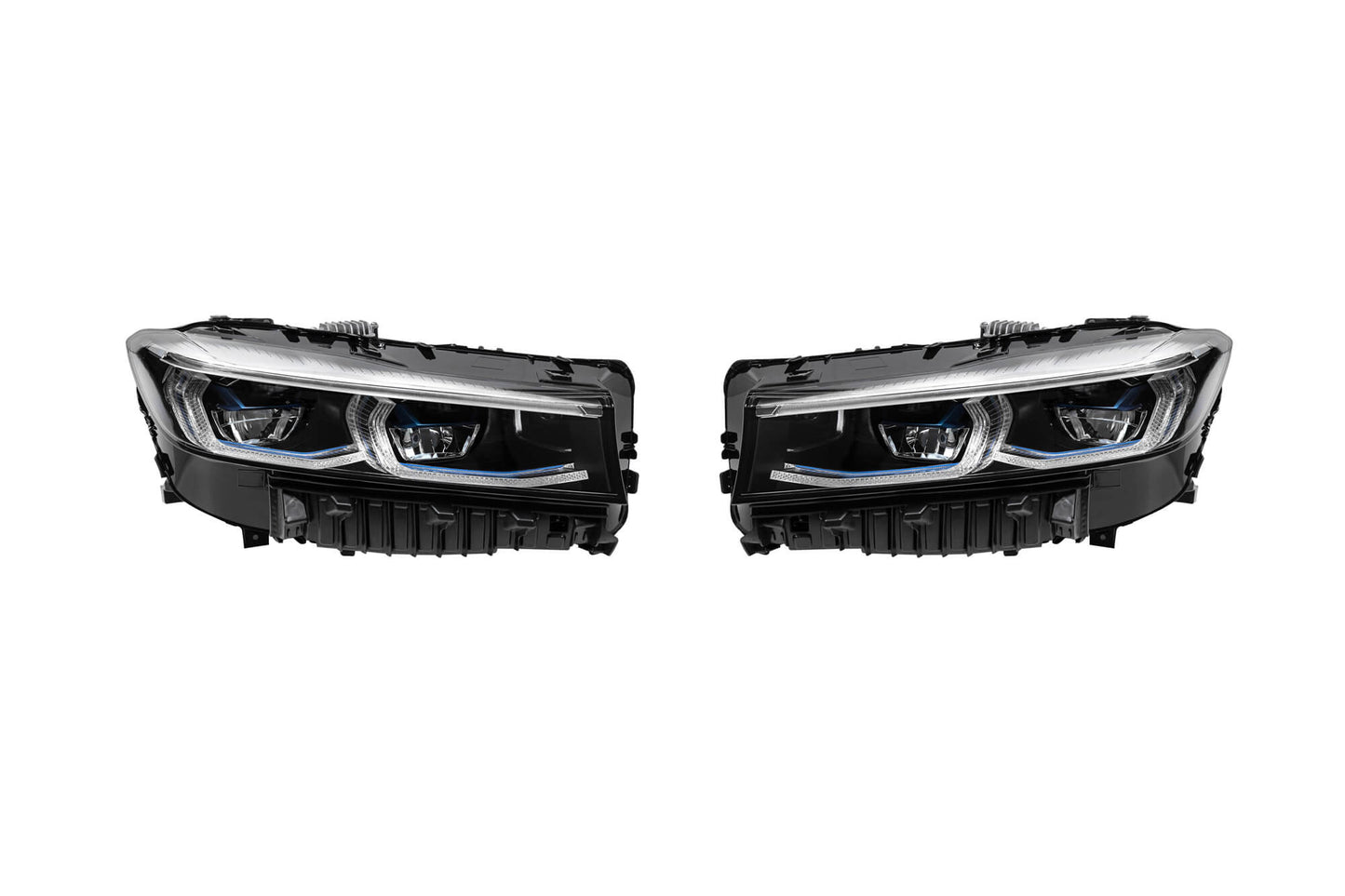 LCI tuning package compatible with BMW 7 Series G12 long wheelbase (2016-2018), with glossy black elements