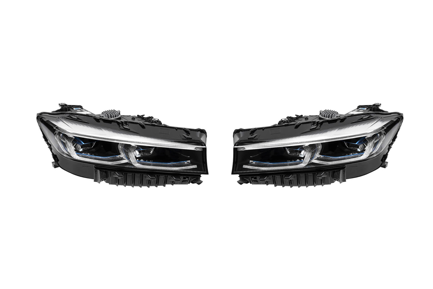 LCI tuning package compatible with BMW 7 Series G12 long wheelbase (2016-2018), with glossy black elements