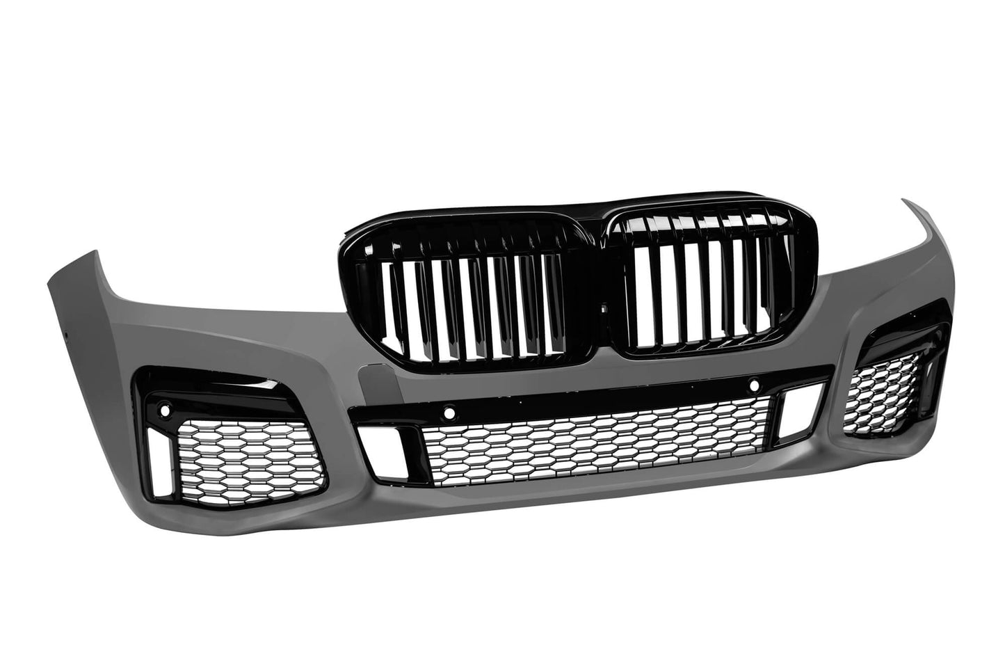 LCI tuning package compatible with BMW 7 Series G12 long wheelbase (2016-2018), with glossy black elements
