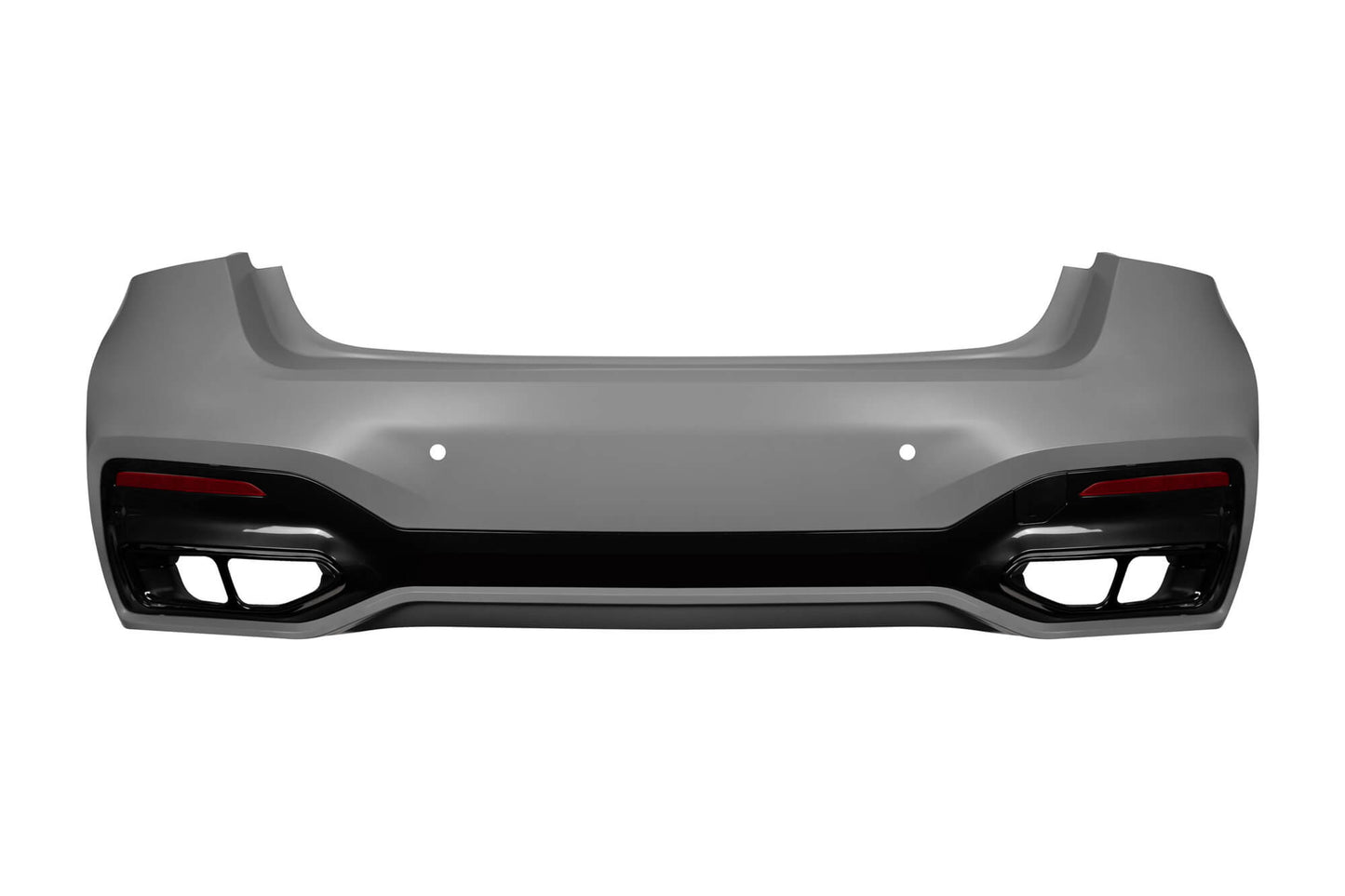 LCI tuning package compatible with BMW 7 Series G12 long wheelbase (2016-2018), with glossy black elements