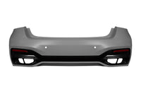 LCI tuning package compatible with BMW 7 Series G12 long wheelbase (2016-2018), with glossy black elements