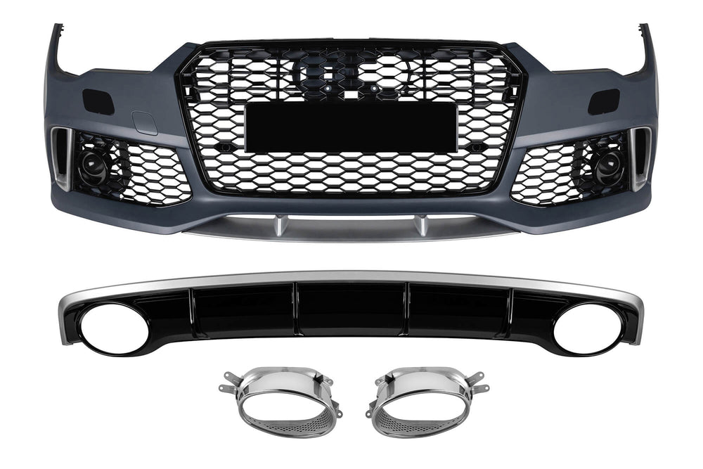 Pachet tuning compatibil cu Audi A7 (2015-2017) pentru modelul echipat cu bară spate S-line