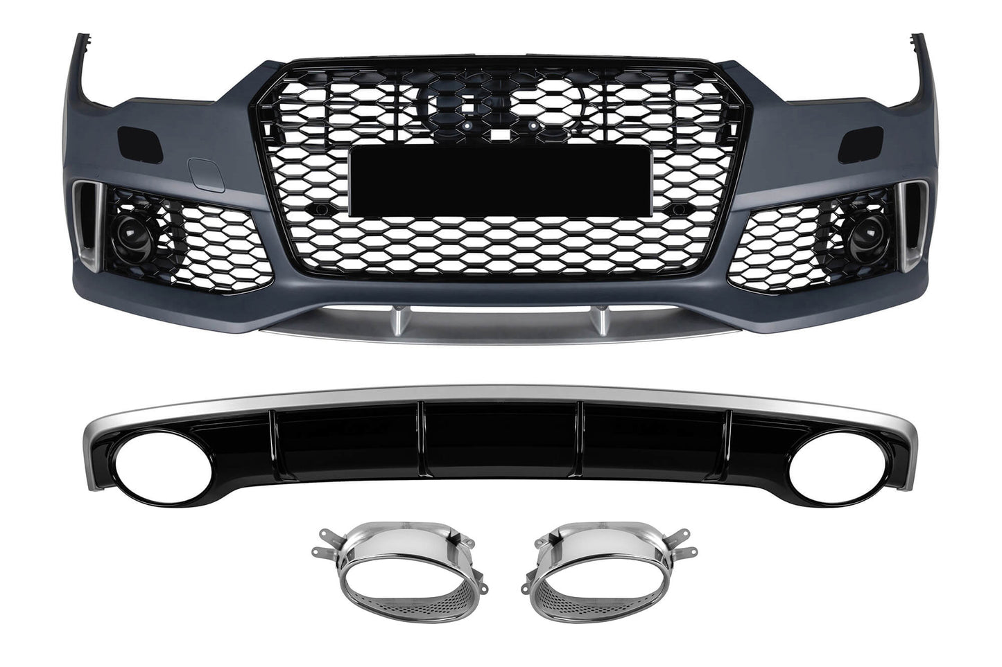 Pachet tuning compatibil cu Audi A7 (2015-2017) pentru modelul echipat cu bară spate S-line