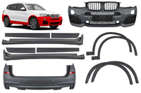 Tuning package compatible with BMW X3 F25 (2014-2017) with double diffuser, compatible with dual exhaust